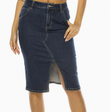 Load image into Gallery viewer, Mined Jean Skirt Dark Wash
