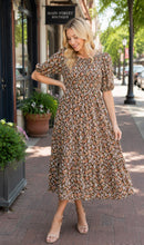 Load image into Gallery viewer, Ell Floral Puff Sleeve Dress W/Pockets. 1085
