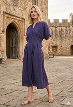 Load image into Gallery viewer, Apricot Pleated Waist Midi Shirt Dress. X168712
