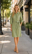 Load image into Gallery viewer, Tramontana Creased Belted Dress  C3019501
