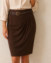 Load image into Gallery viewer, Frank Lyman Skirt 263049. Chocolate Brown

