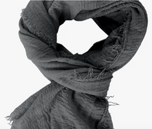 Load image into Gallery viewer, Boho Gauze Scarf/ Charcoal
