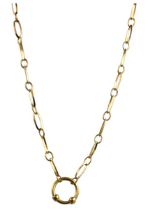 Short Necklace, Round Perforated Jaerson Chain FN2157-G