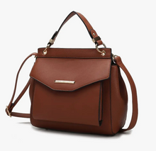 Load image into Gallery viewer, MFK Backpack, Vegan Leather Crossover Handbag /Cognac
