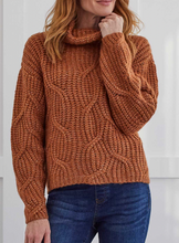 Load image into Gallery viewer, Tribal Turtleneck Sweater W/ Cable Detail
