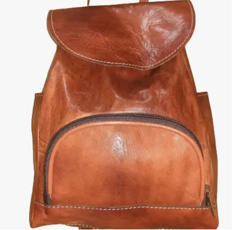 Morrocan Leather Small Backpack