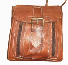 Load image into Gallery viewer, Morrocan Leather Small Backpack/Bag
