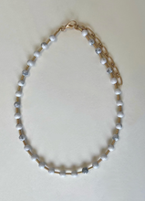 Load image into Gallery viewer, Short White Stone Necklace W/Gold Spacers RN2308-B
