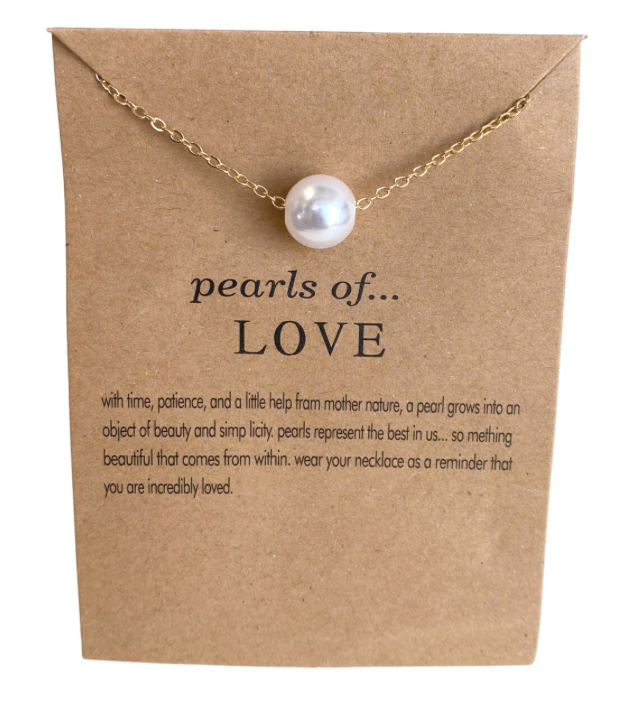 Gold Plated  Pearls of Love Necklace W/ Pearl. UP051609