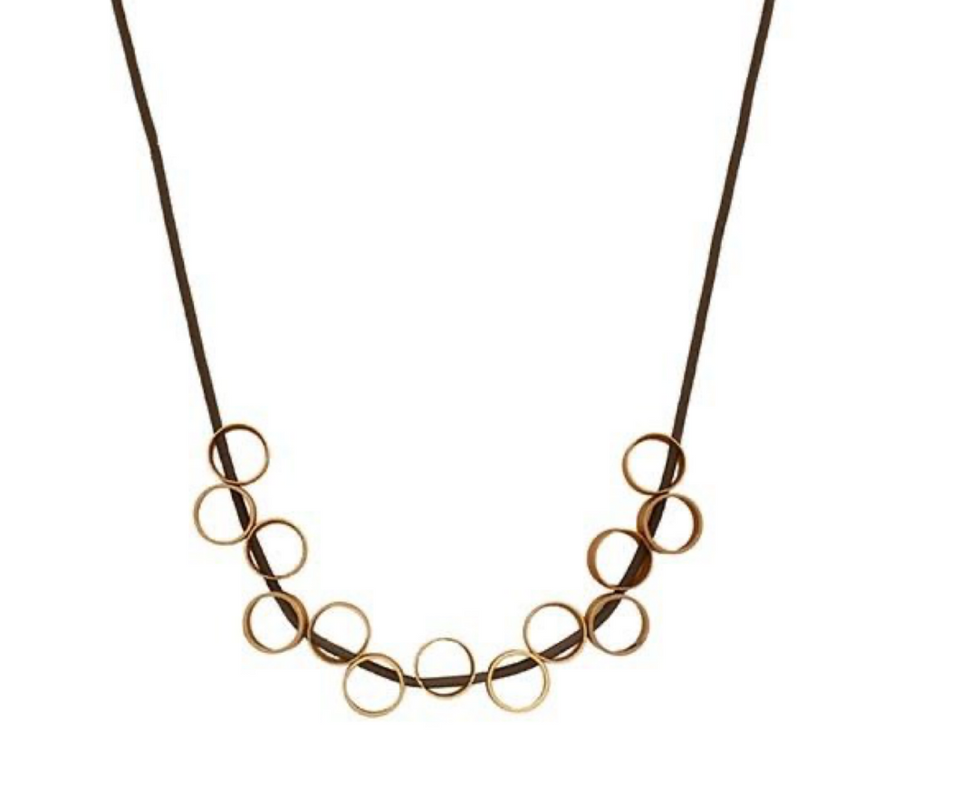 Taupe Necklace W/Matt Gold CN755-TG