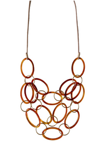 Long Layered Coffee Resin Necklace NN2207