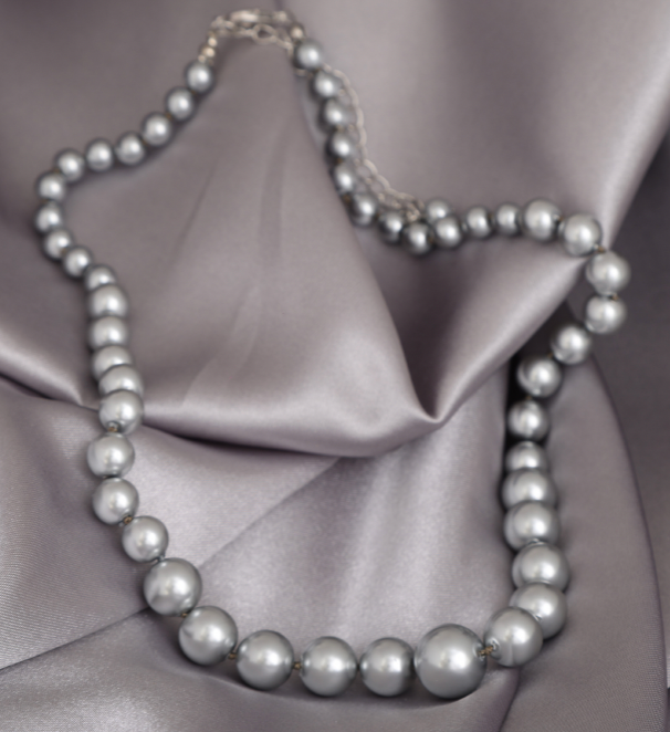 Merx Pearl Necklace. 99-640. Grey