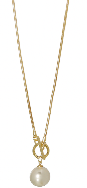 Merx Pearl  Long Necklace 99-620 Gold