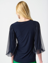 Load image into Gallery viewer, Joseph Ribkoff Sily Knit Top W/ Mesh Sleeves
