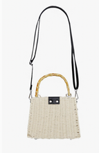 Load image into Gallery viewer, Bamboo Wicker Messenger Bag/ Beige
