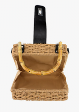 Load image into Gallery viewer, Bamboo Wicker Messenger Bag/ Tan
