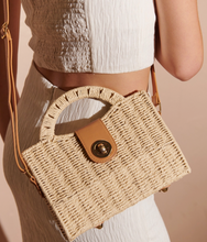 Load image into Gallery viewer, Rattan Straw Hand Bag/Beige
