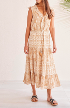 Load image into Gallery viewer, Tribal Lined Combo Print Dress W/ Cord
