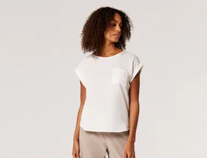 Apricot Lyocell Button Back Tee