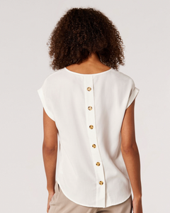 Apricot Lyocell Button Back Tee