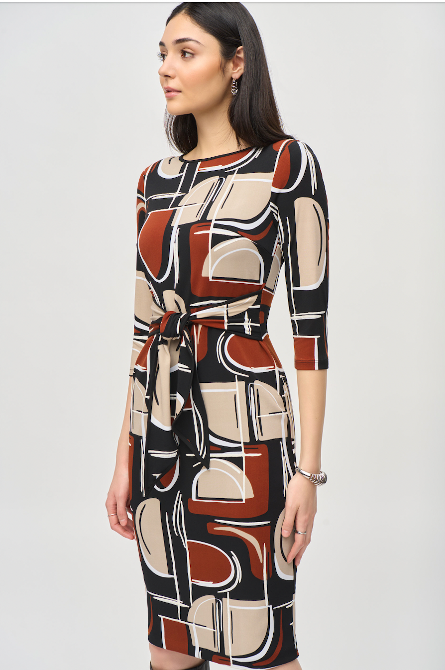 Joseph Ribkoff Abstract Print Sheath Dress  243325