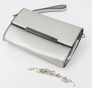 Clutch / Cross Body Bag.  Silver