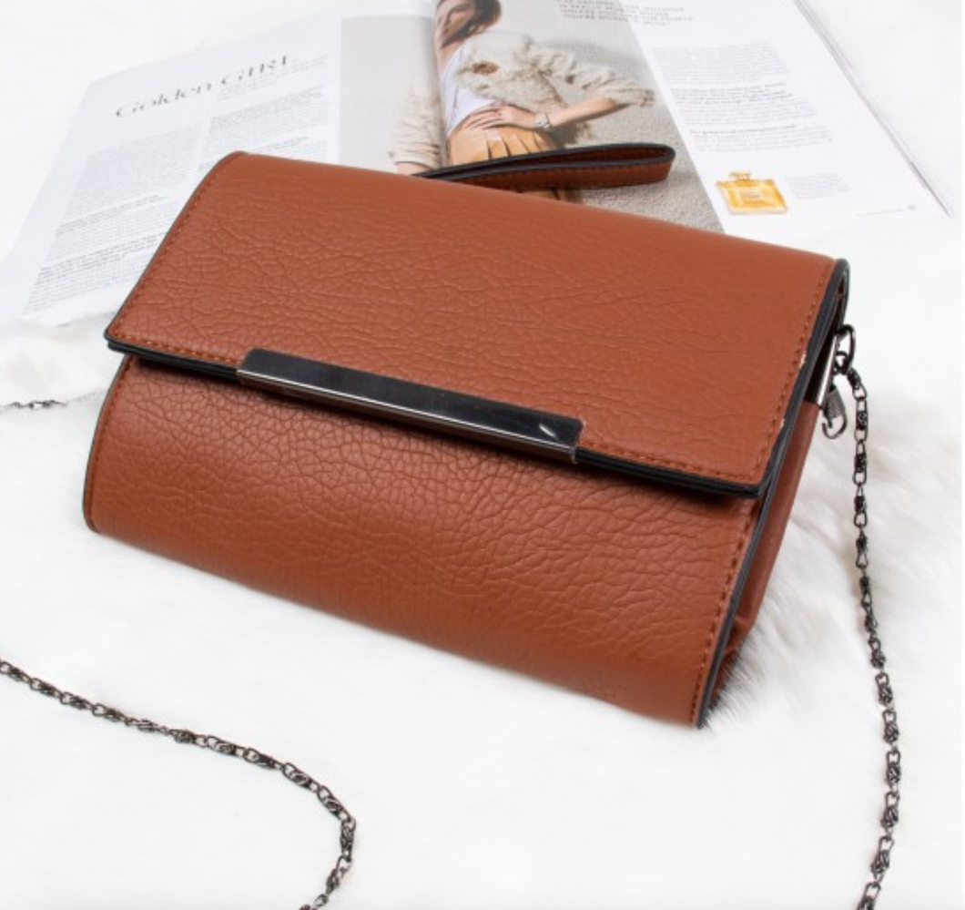 Clutch / Cross Body Bag.  Cognac