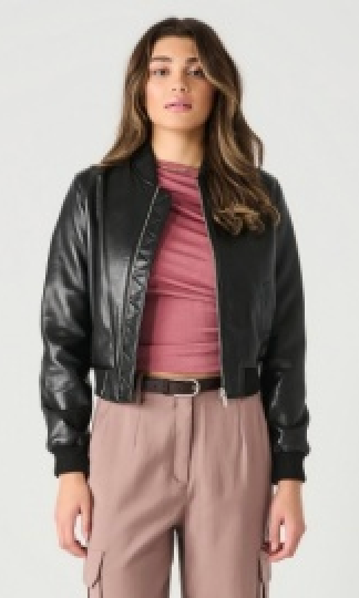 Dex Faux Leather Bomber Jacket