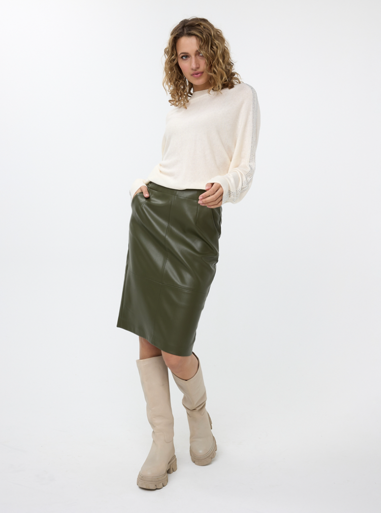 Esqualo Vegan Leather Skirt   F2411514