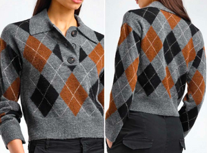 Motion Argyle Sweater. MON 3321