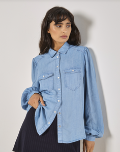 Apricot Lyocell Denim Western Shirt.  964945