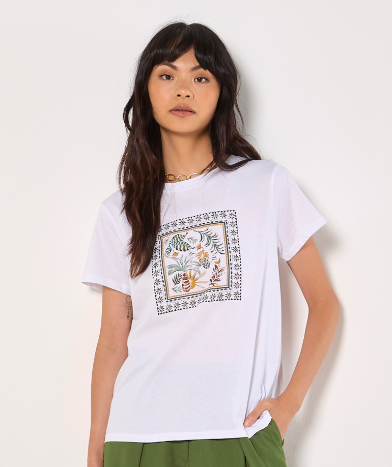 Apricot Screen Print T Shirt. 962699