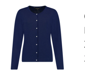 Bloomings Crew Neck Cardigan W/ Pearl Buttons.  SLK20-8756