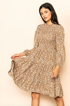 Load image into Gallery viewer, Ell Floral Smocked Bodice Tiered Dress. EE1101
