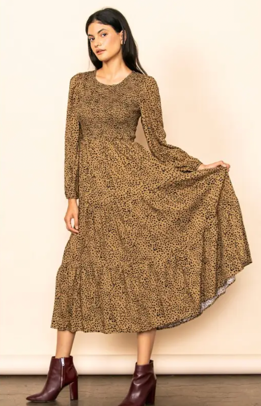 Ell Smocked Chest Midi Dress