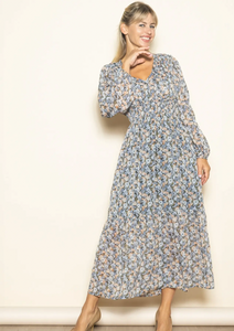 Ell Floral V Neck Dress
