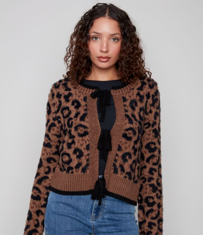 Charlie B Bow Tie Front Cardigan. C2933/430.  P236