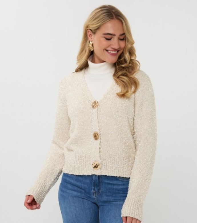 Esqualo Fancy Button Cardigan. F2502538