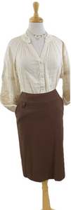 Lasania Pencil Skirt.  Charcoal Stripe