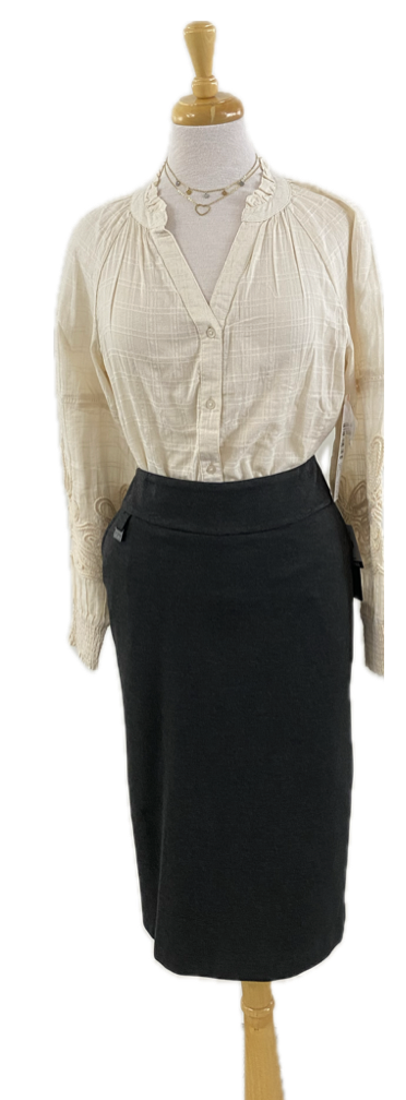 Lasania Pencil Skirt.  (Charcoal)