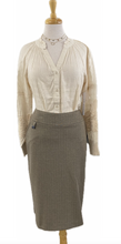 Load image into Gallery viewer, Lasania Pencil Skirt.  (Beige Stripe)
