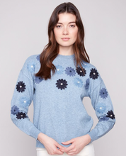 Load image into Gallery viewer, Charlie B Floral Embroidery Crew Neck Sweater. C2891/974A

