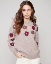 Load image into Gallery viewer, Charlie B Floral Embroidery Crew Neck Sweater. C2891/974A
