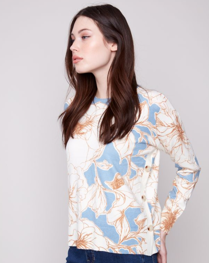 Charlie B Drop Shoulder Sweater. C2668PR/464A