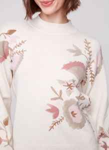 Charlie B Mock Neck Sweater. C2689R/974A