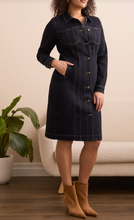 Load image into Gallery viewer, Tribal Fitted Denim Dress. 55870 4389 2200
