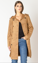 Load image into Gallery viewer, Black Tape Belted Trench Coat. 2629003T
