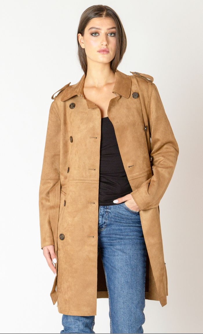 Black Tape Belted Trench Coat. 2629003T