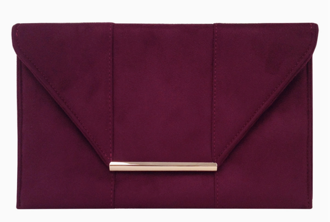 Faux Microsuede Envelope Clutch