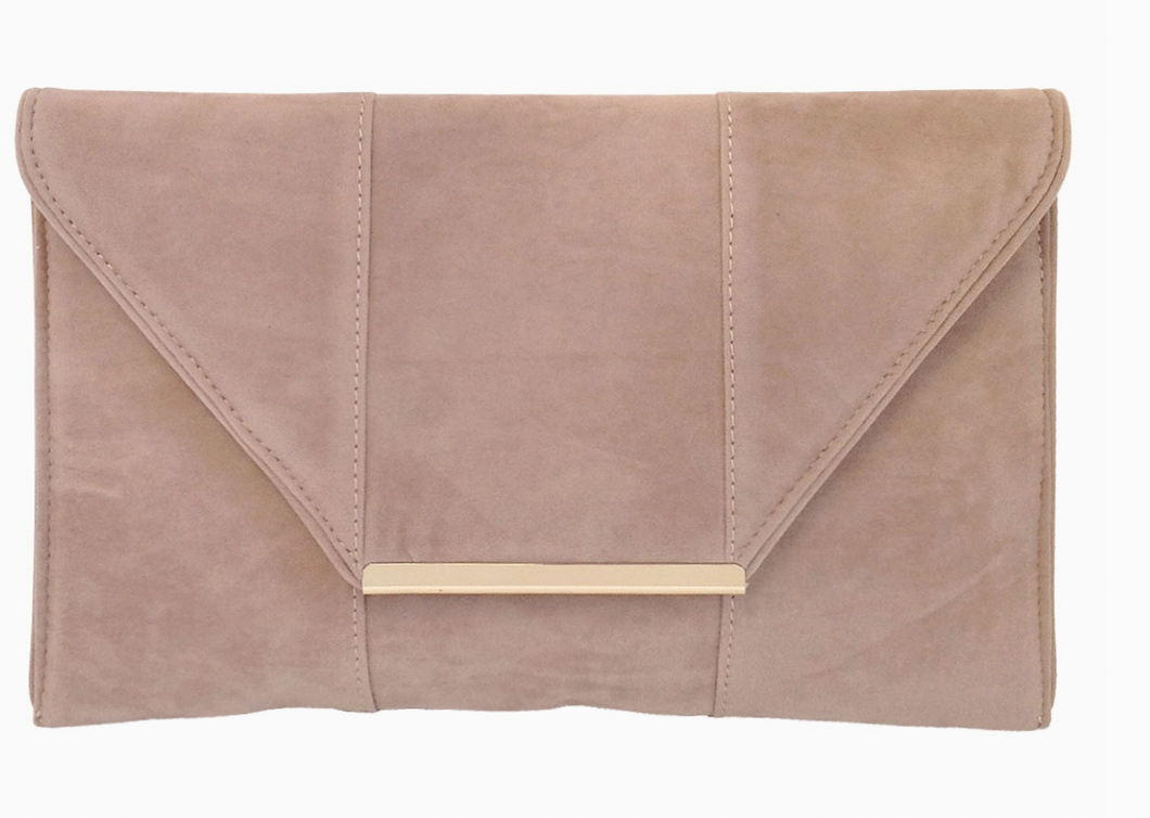 Faux Microsuede Envelope Clutch
